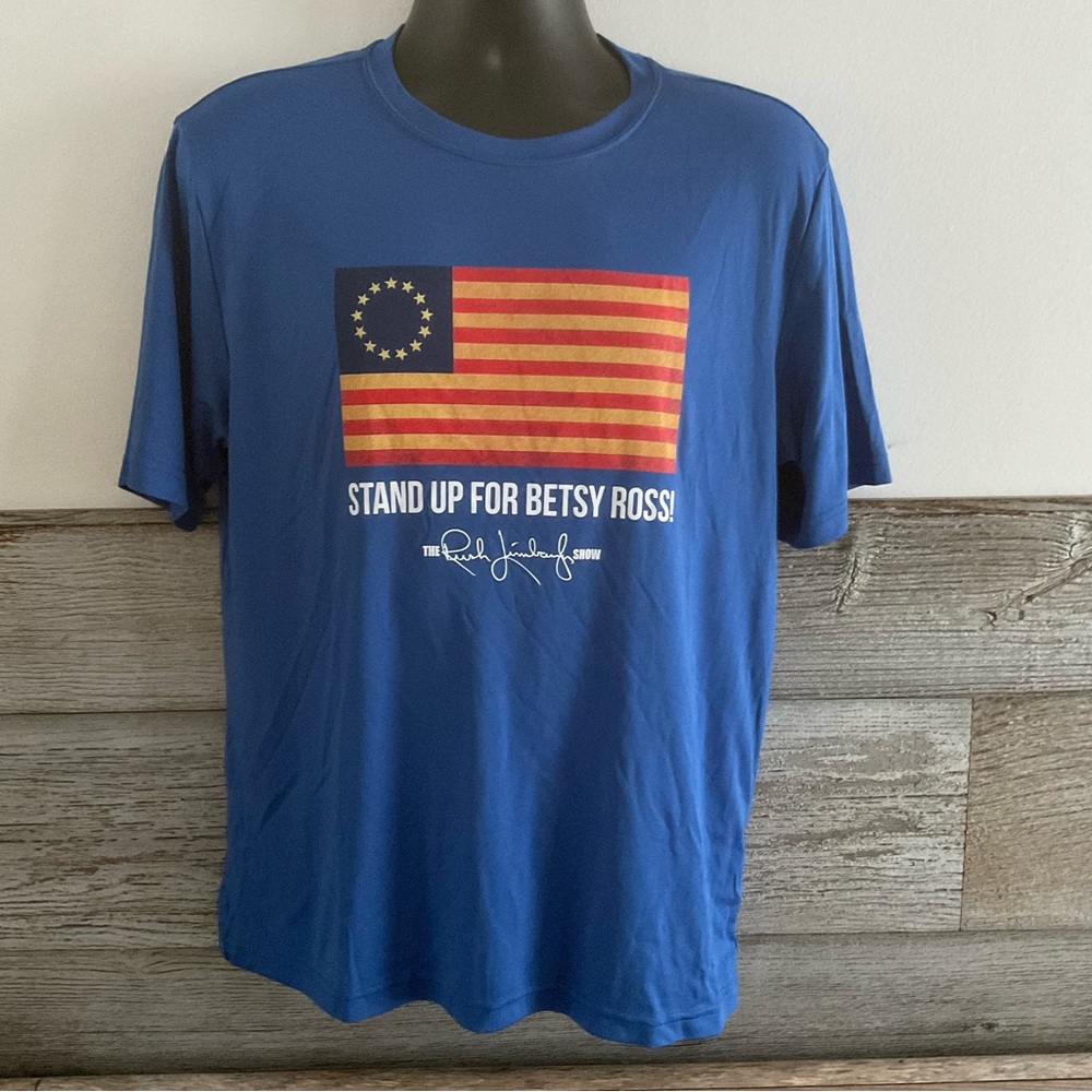 Rush Limbaugh Stand Up for Betsy Ross flag shirt size Medium (C1)